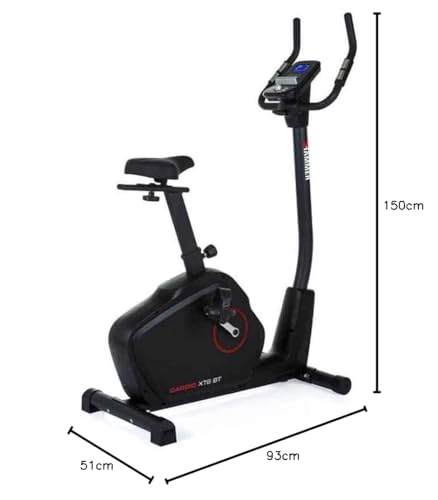 HAMMER 4862 Ergometer Cardio XT6 BT - leises Fitnessfahrrad, tiefer Einstieg, Comfort-Sattel, 13kg Schwungmasse, Bluetooth & App, 130kg, 93x51x150cm