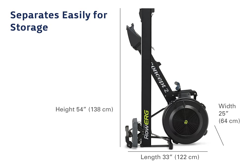 Concept2 RowErg mit Standardbeinen, Rudergerät Modell D,Luftwiderstand, Schwarz