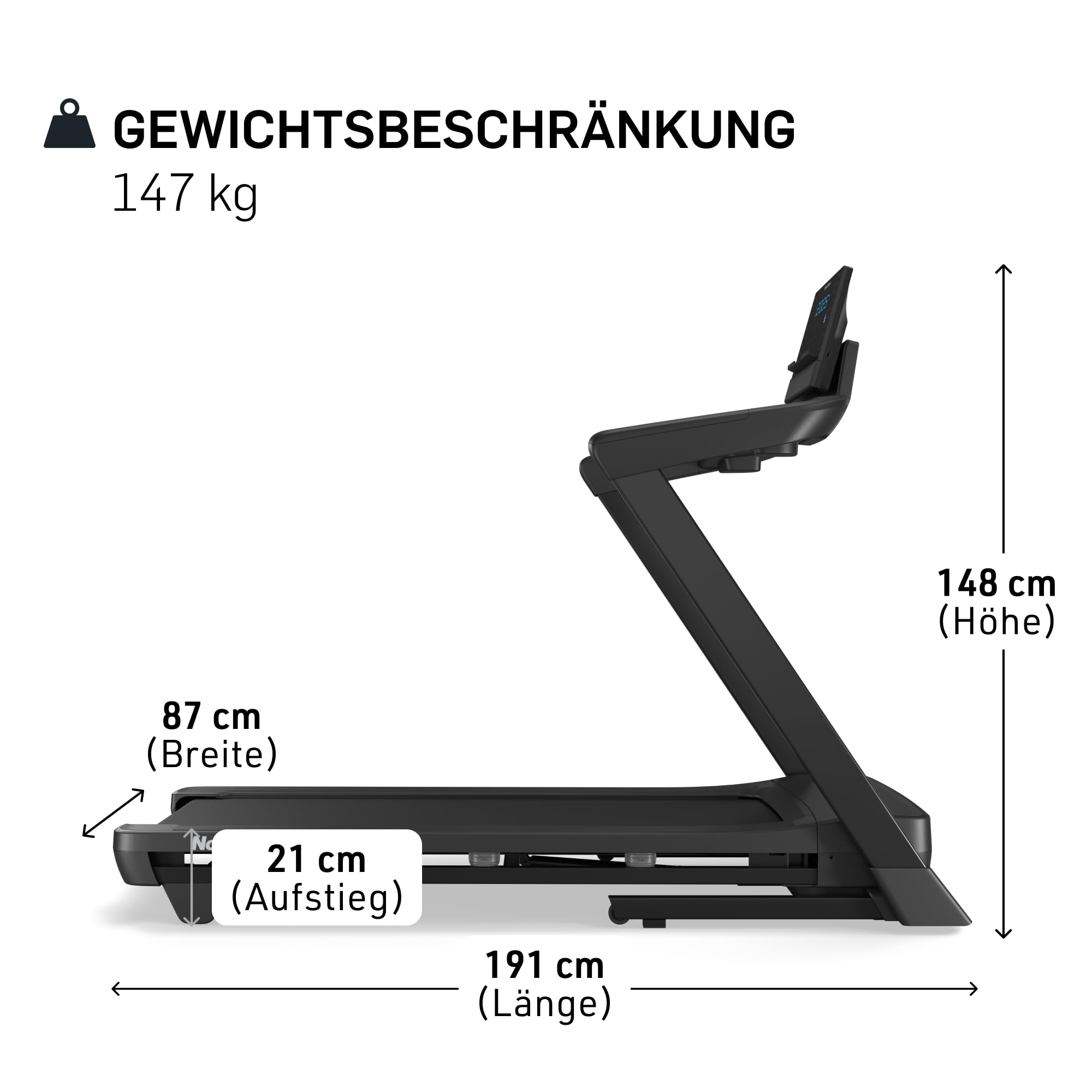 NordicTrack Laufband T Serie 8, Schwarz