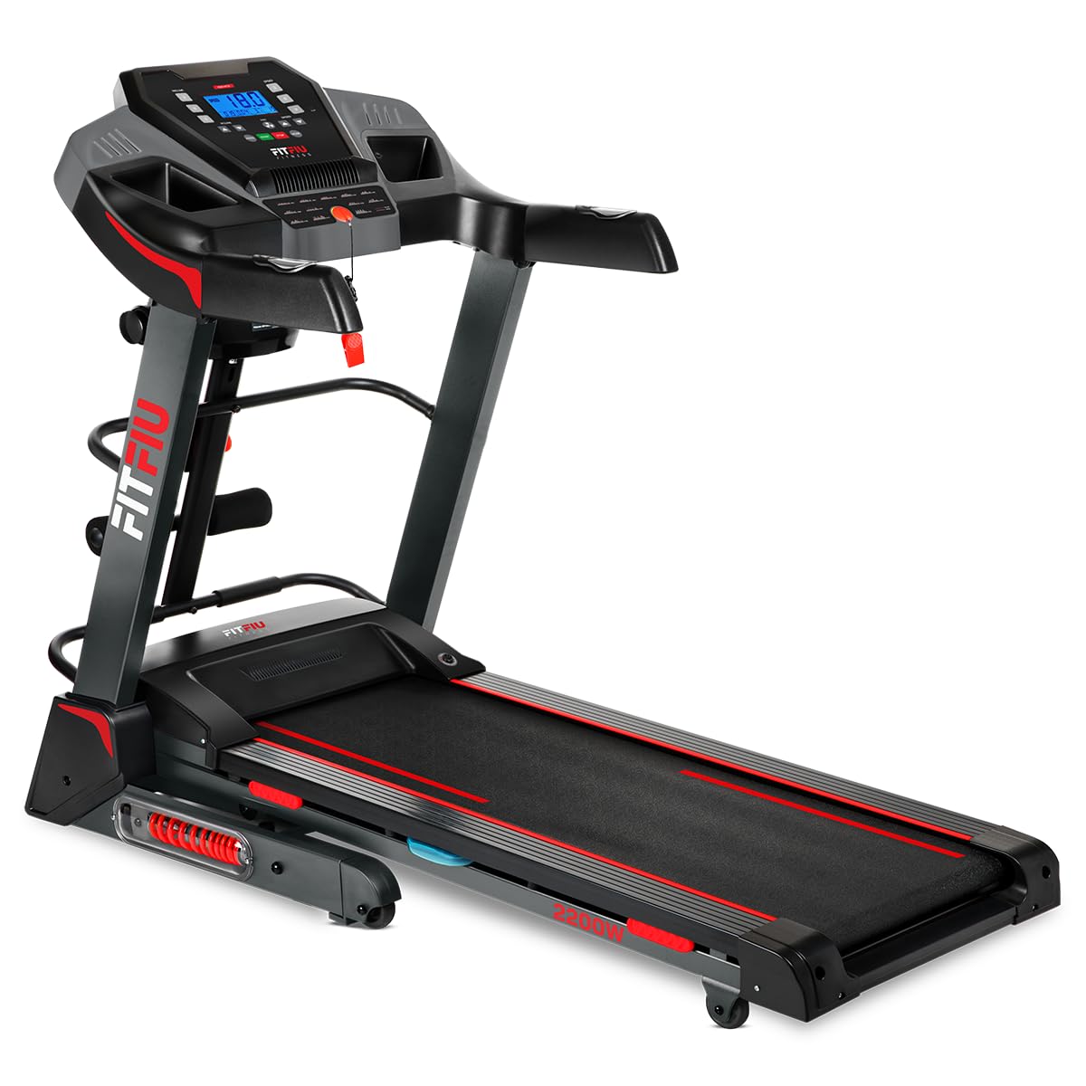 FITFIU Fitness MC-500 Klappbares Laufband - automatische Steigung, 18 km/h, Pulsmesser, Bluetooth/APP (Kinomap, Spax, Zwift), 41x123cm, max. 120kg