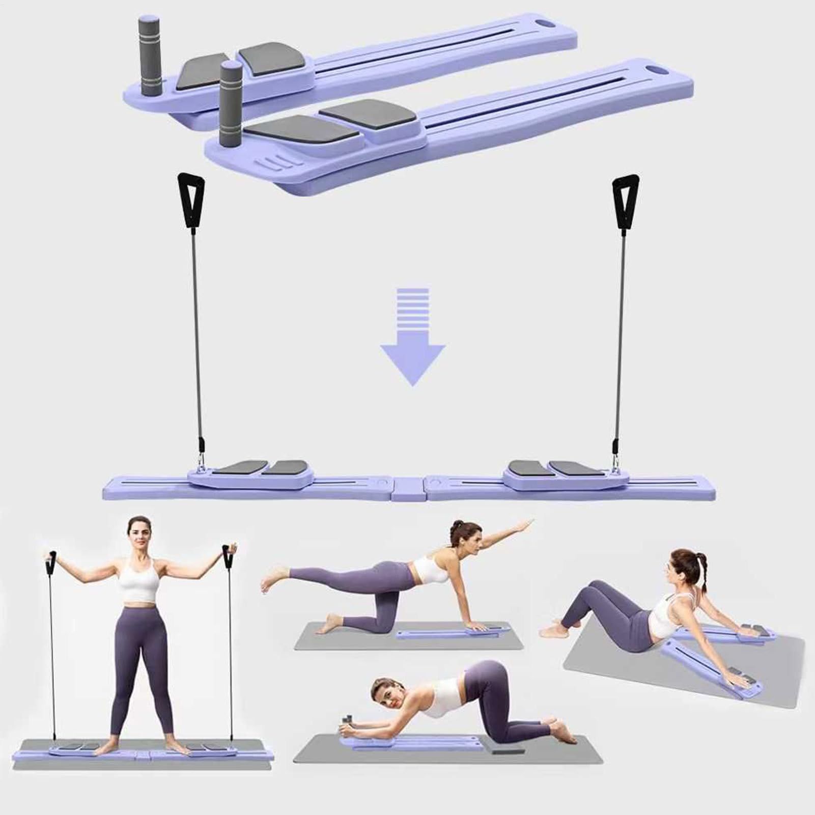 Bexdug Pilates Reformer Maschine | Pilates Gleitbrett,Tragbares Fitnessgerät Für Yoga Workout Gym Training Frauen Cardio Und Stärkung
