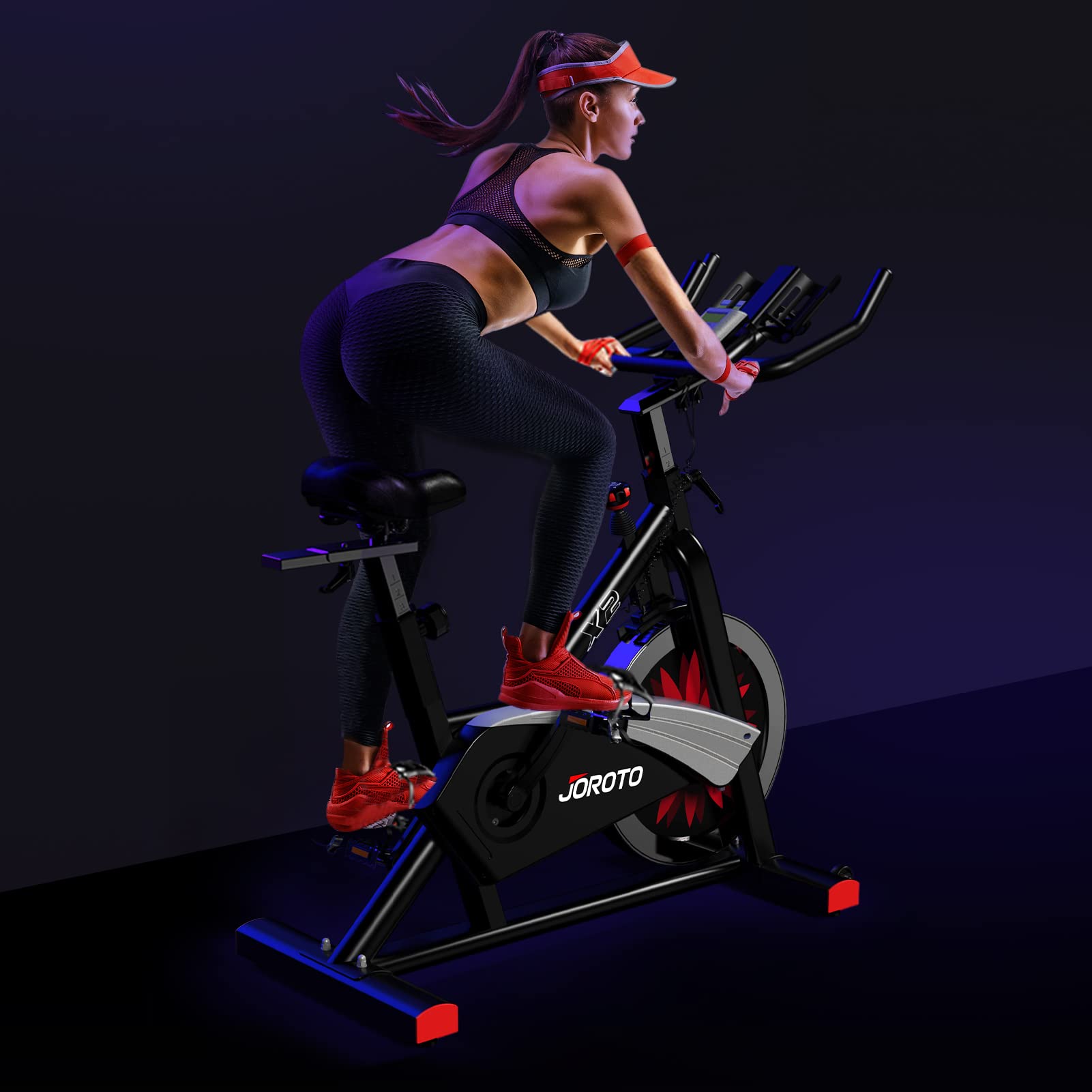 JOROTO X2|X2PRO Heimtrainer Fahrrad - leises Ergometer mit einstellbarem magnetischem Widerstand, LCD-Monitor & 12,6" Tablet-Halter, bis 150kg