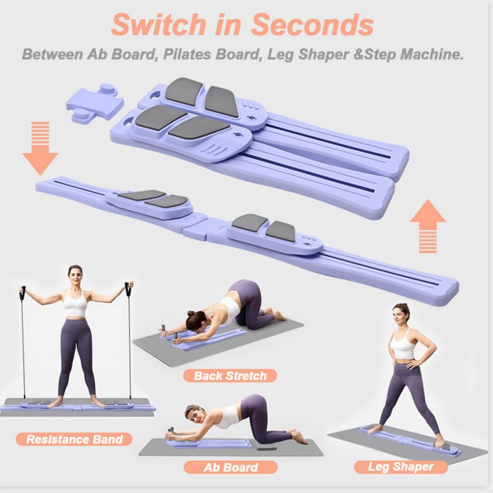 Pilates Reformer Maschine | Pilates Ausrüstung für Fitnessstudio und Zuhause | Tragbare Ausrüstung Starke Gewichtsbelastung Trainingsgerät für Cardio