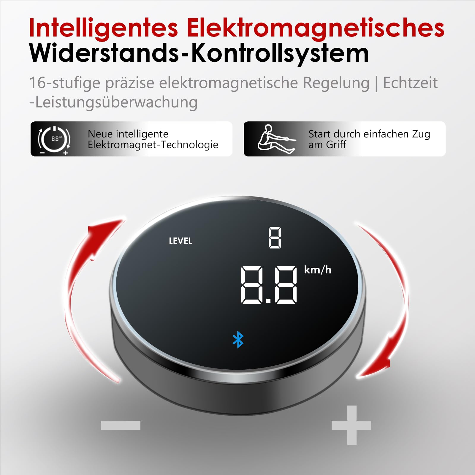 Wenoker Rudergerät für Zuhause, magnetisch mit 32 Stufen, APP & LCD-Display, leise, bis 160 kg, vertikal verstaubar