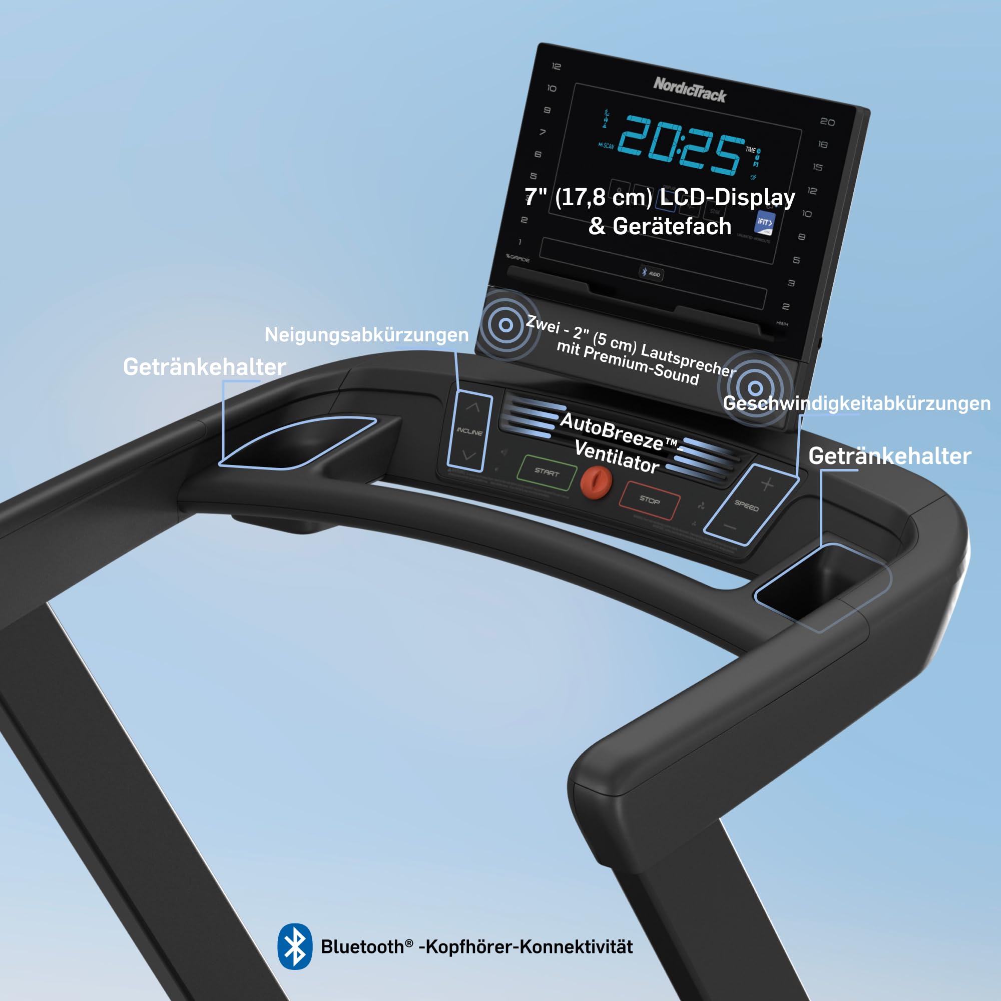 NordicTrack Laufband T Serie 8, Schwarz