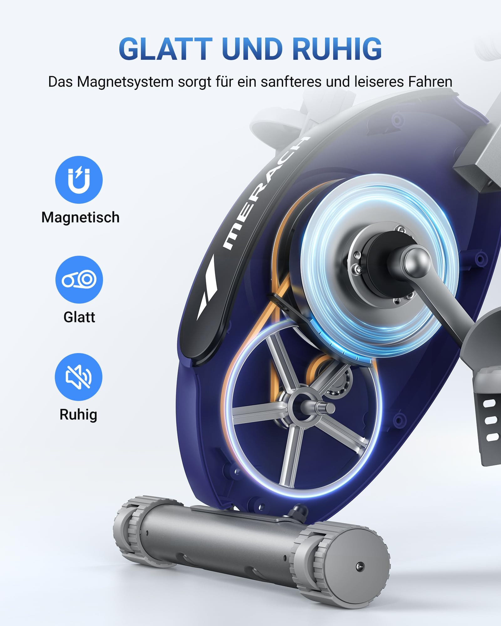 MERACH 4-in-1 Heimtrainer klappbar, LCD-Monitor, Handpulsmessung, magnetisches Ergometer, bequemer Sitz, Fitnessbike für Zuhause, platzsparend