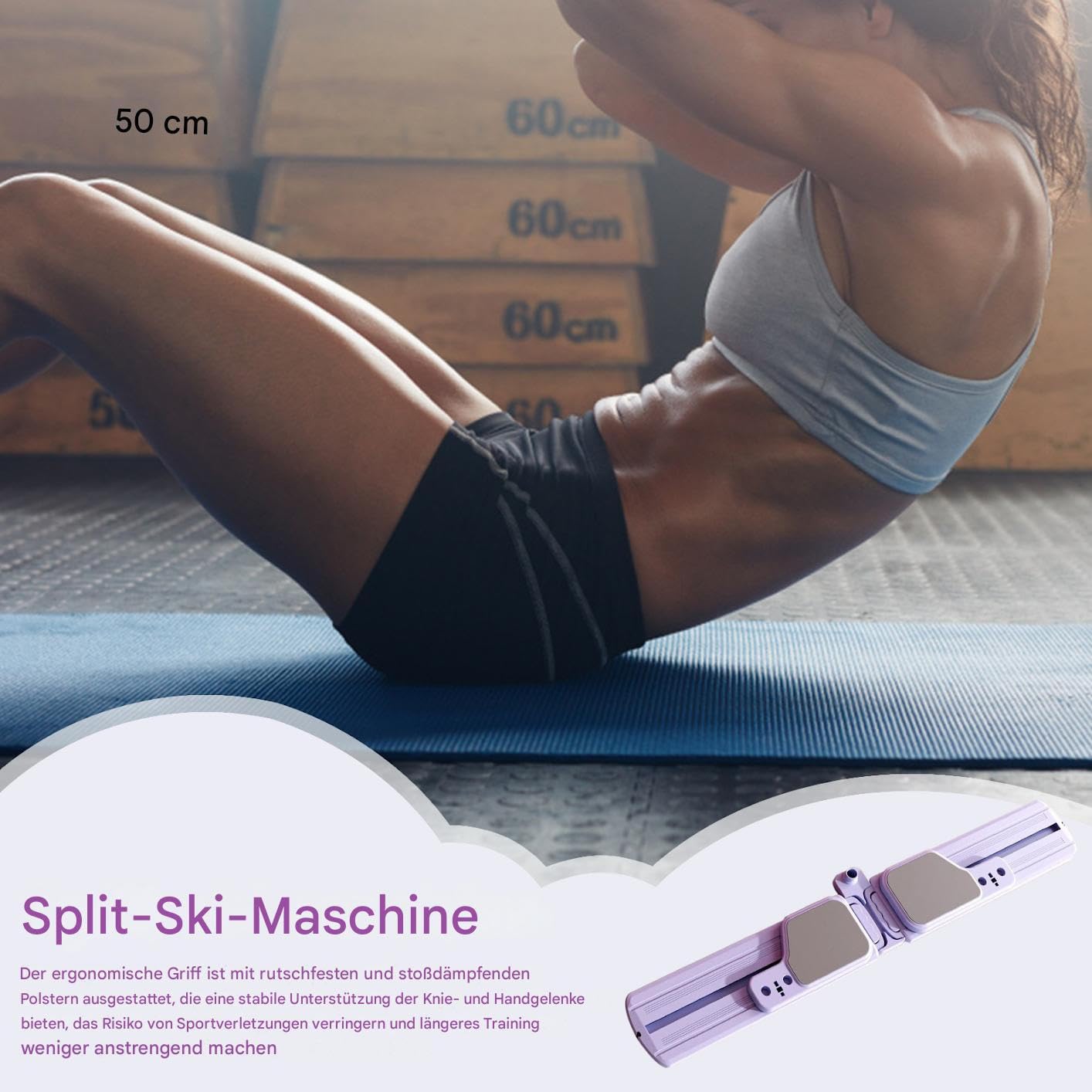 Ski-Trainer Trainingsgerät | Trainingsgerät Mit Bein-Trennung - Zur Beinkräftigung Und Körperformung Für Cardio, Reha Und Heimtraining Fitness