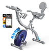 MERACH 4-in-1 Heimtrainer klappbar, LCD-Monitor, Handpulsmessung, magnetisches Ergometer, bequemer Sitz, Fitnessbike für Zuhause, platzsparend
