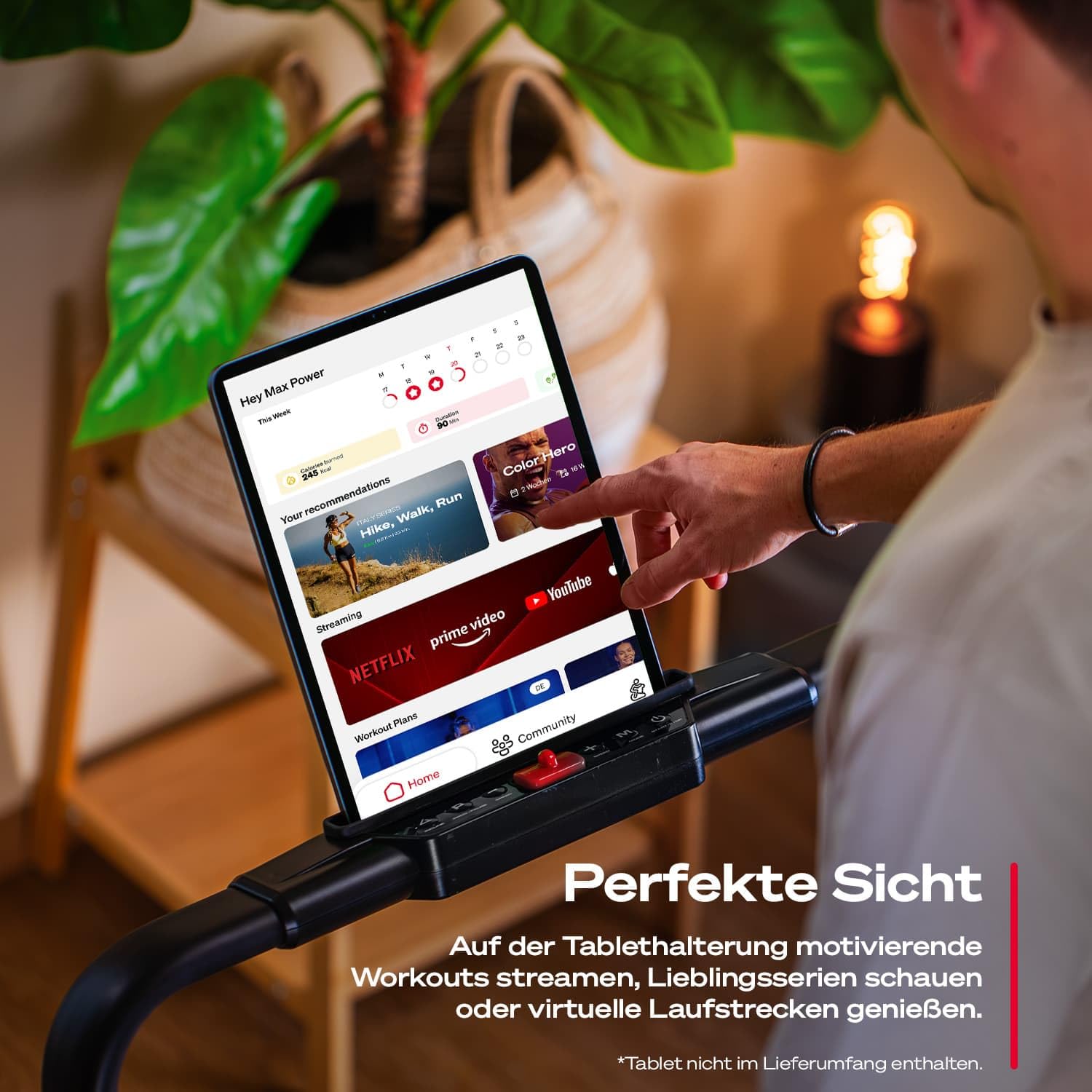 Sportstech Walking Pad sPad1000 - Laufband für Zuhause/Schreibtisch, automatische Steigung bis 19%, LED-Display, kompakt, leise, App, Home Office