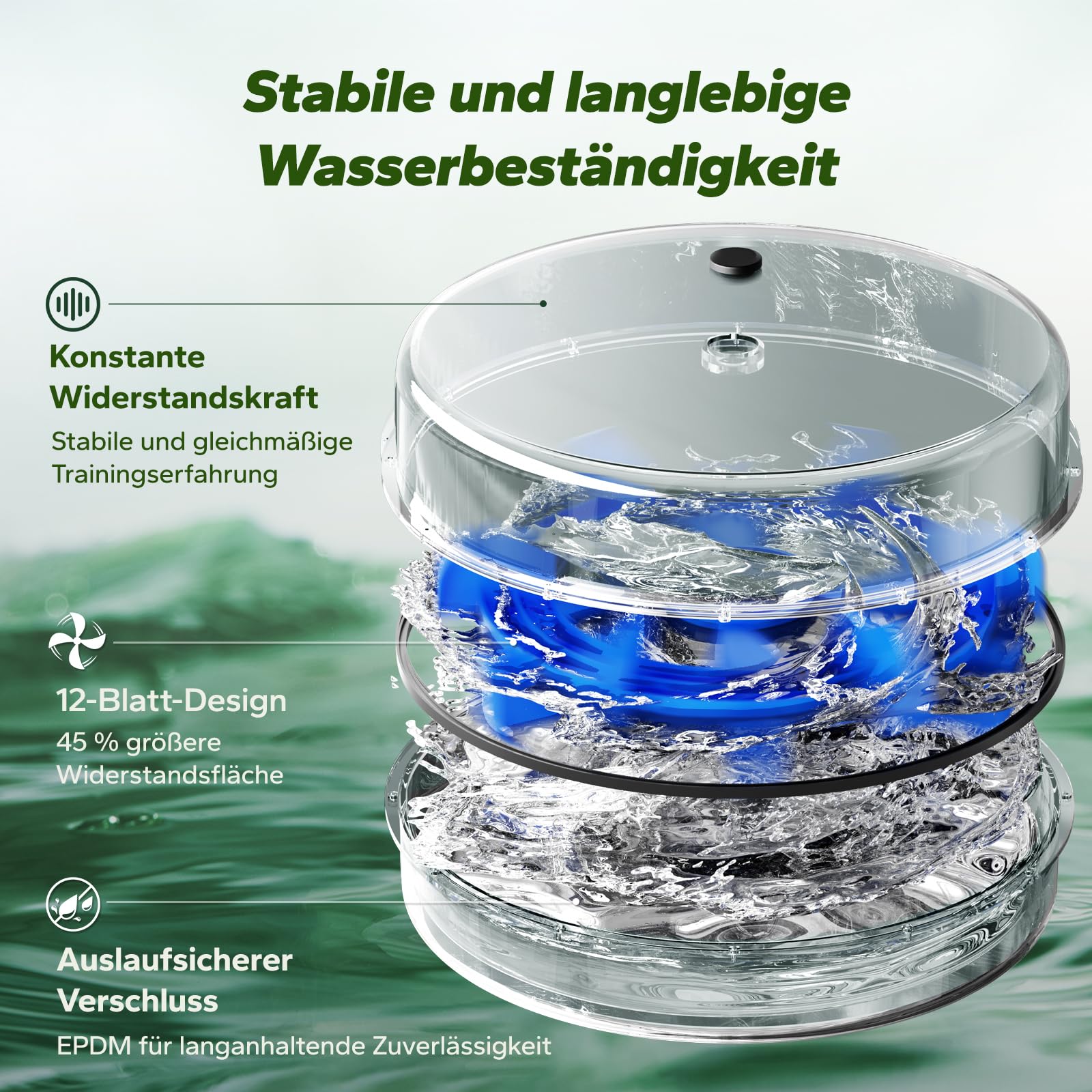 MERACH Wasser-Rudergerät aus Rot-Eichenholz, 12 Blätter für 40% mehr Widerstand, mit exklusiver APP & interaktivem Flusskarten-Gaming (R23 Roteiche)