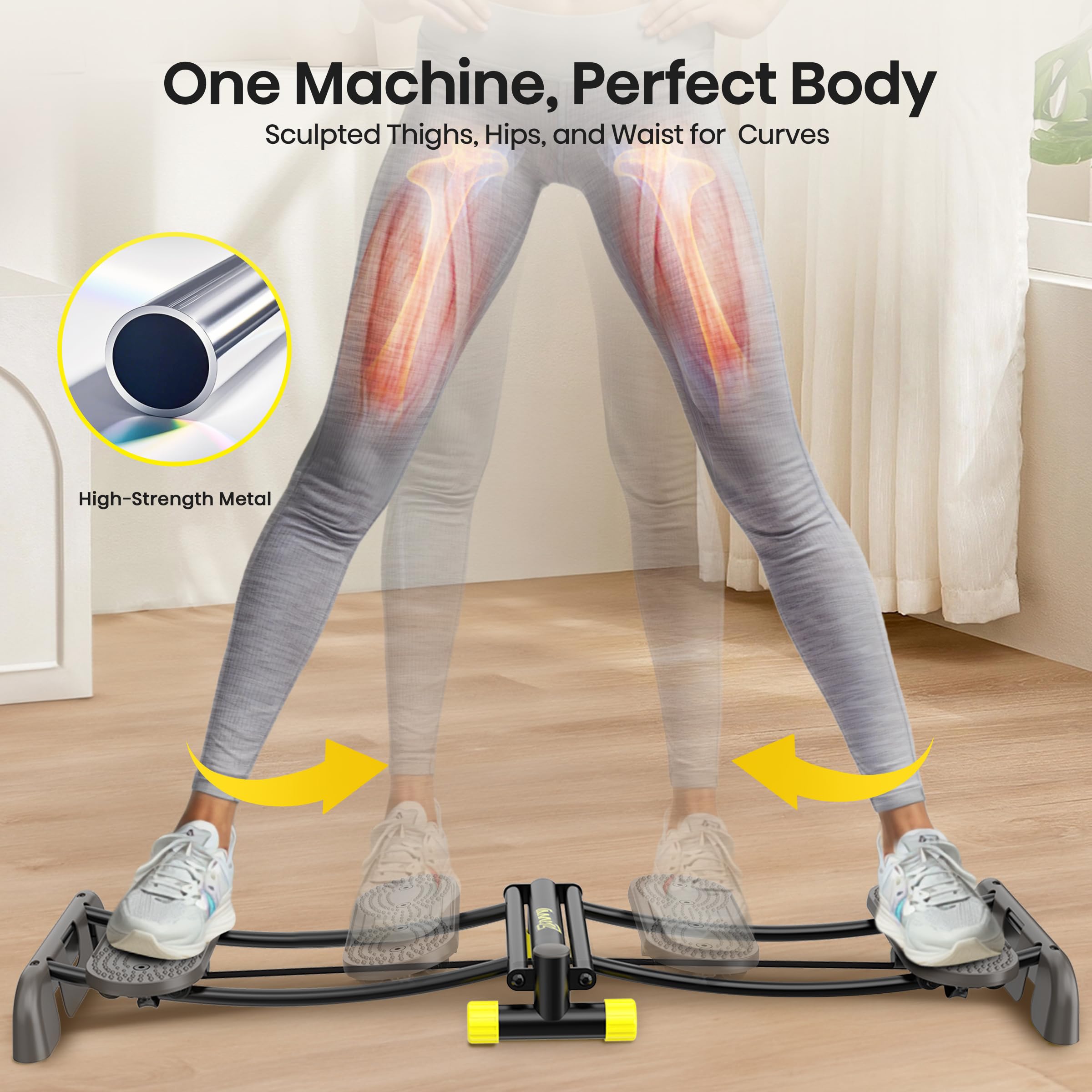 ZIWWVY Skitrainer, Simulierte Skimaschine, Verstellbare Widerstandsbänder Maschine Trainingsgeräte für Bein Beckenboden Muskel Workout, Fun