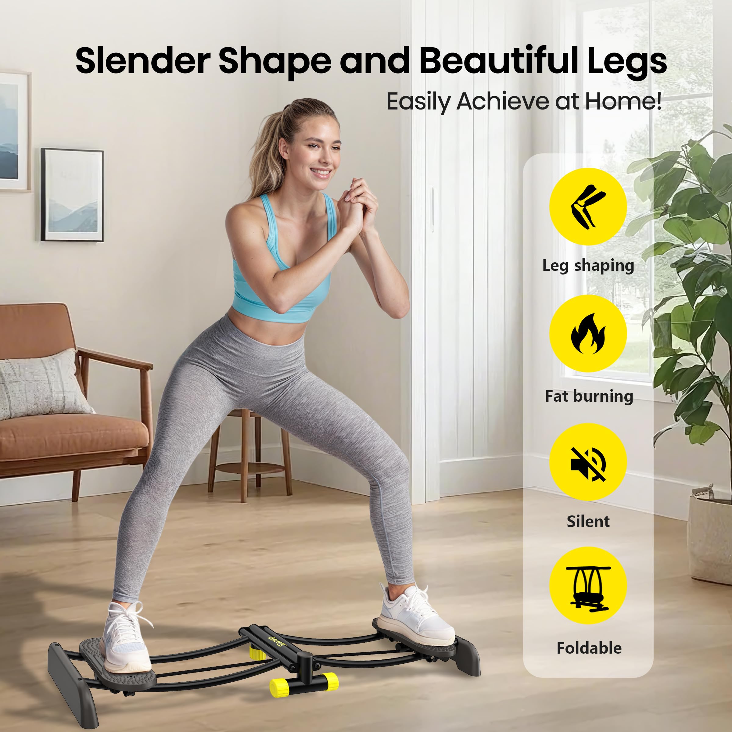 ZIWWVY Skitrainer, Simulierte Skimaschine, Verstellbare Widerstandsbänder Maschine Trainingsgeräte für Bein Beckenboden Muskel Workout, Fun