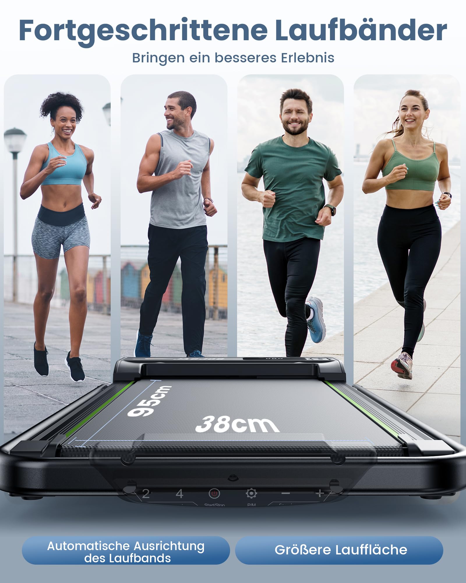 Laufband für Zuhause Klappbar, 2 in 1 Klappbar Laufband, 2,5 PS Laufband Schreibtisch mit Armlehnen, 1-10km/h Walking Pad Klappbar mit LED-Anzeige