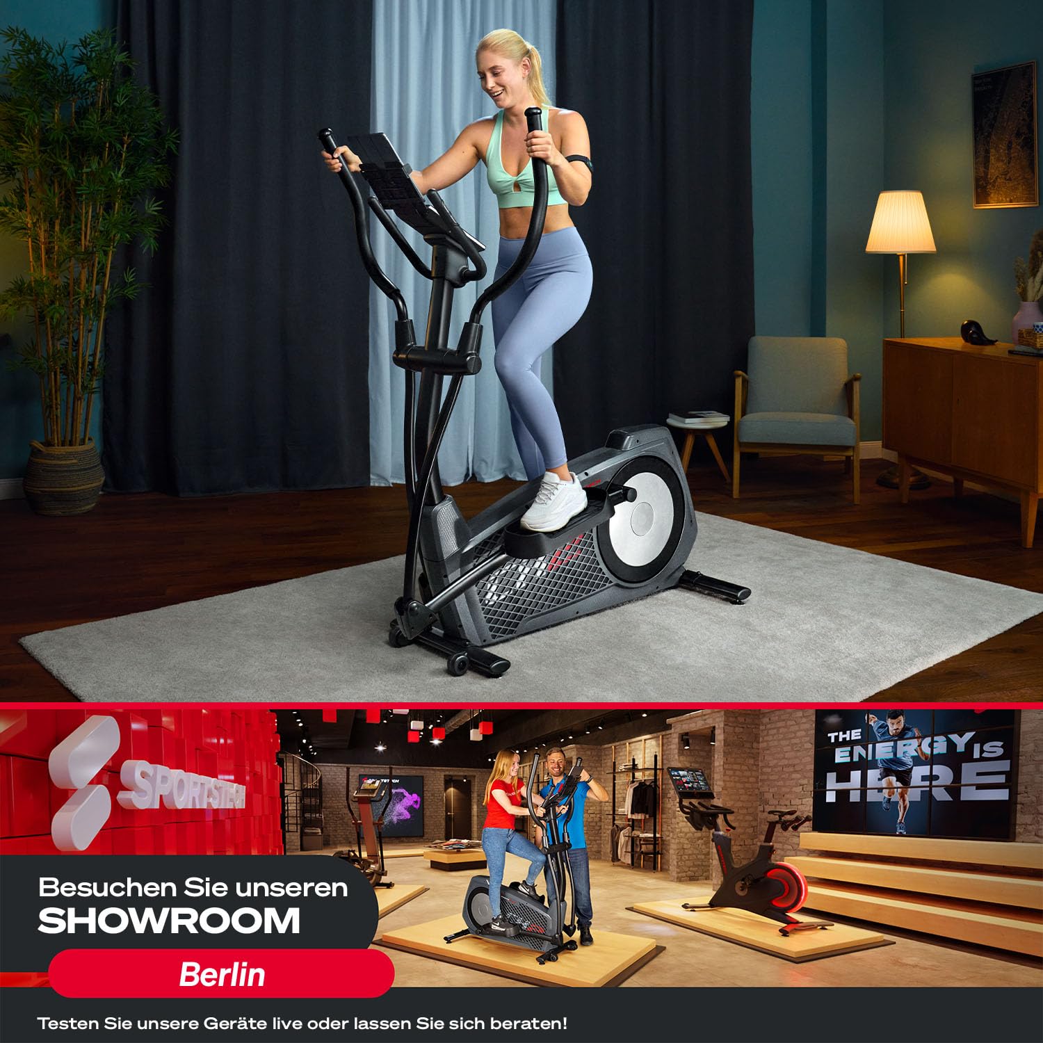 Sportstech CX2 Crosstrainer für Zuhause mit Stromgenerator | Deutsches Qualitätsunternehmen | Interaktive Video-Events & Multiplayer-App