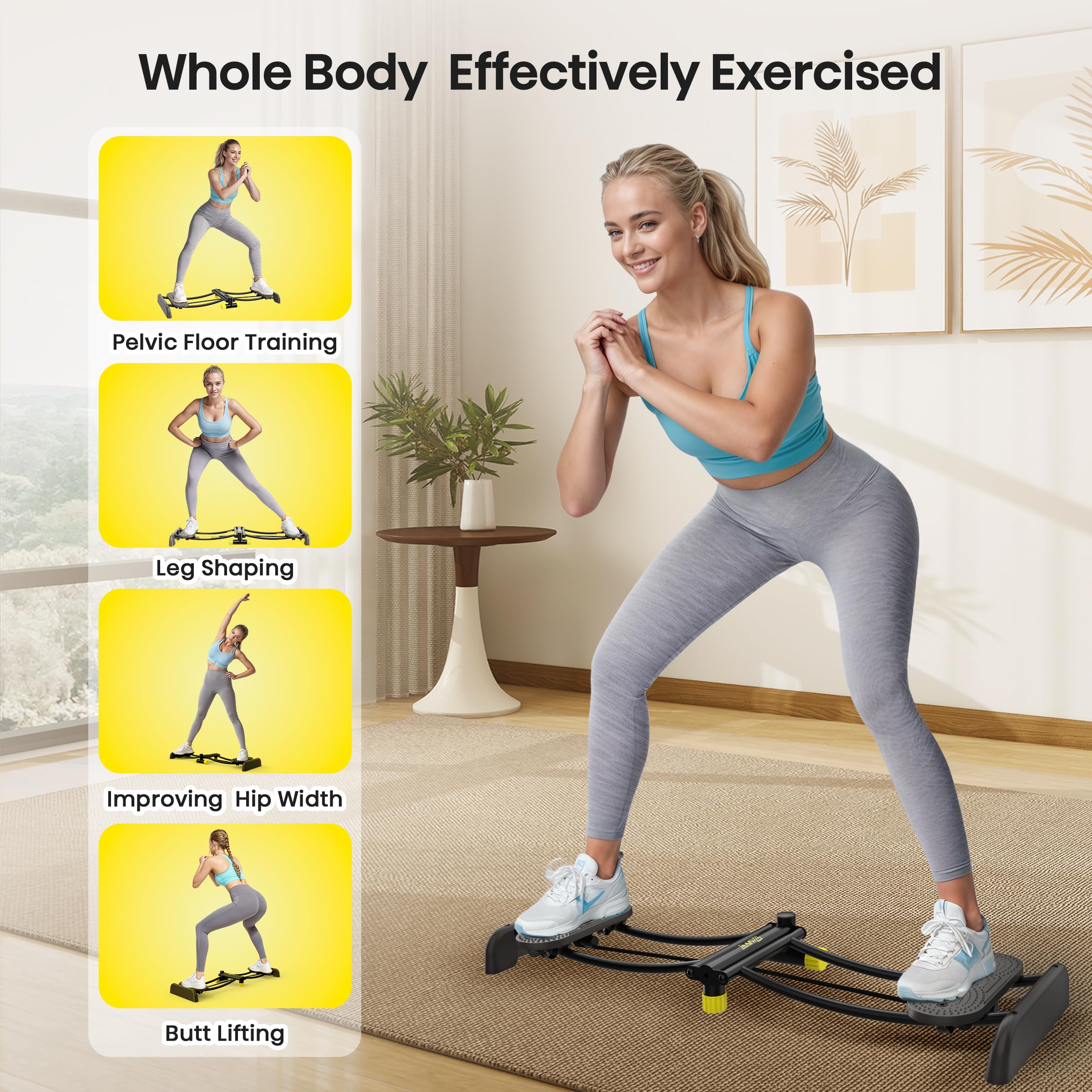 ZIWWVY Skitrainer, Simulierte Skimaschine, Verstellbare Widerstandsbänder Maschine Trainingsgeräte für Bein Beckenboden Muskel Workout, Fun